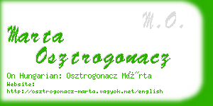 marta osztrogonacz business card